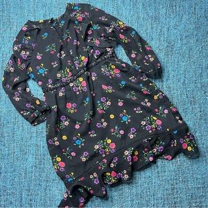 D-Signed Disney Coco Themed Floral Dress in Black Multicolor